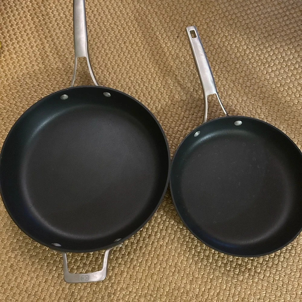 Non-Stick Black Frying Pan Set Calphalon Skillet Set 10” and 12”